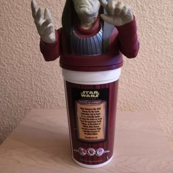Star Wars Episode Nute Gunray Drink Cup With Topper. Condition is "Used" - Picture 1 of 5